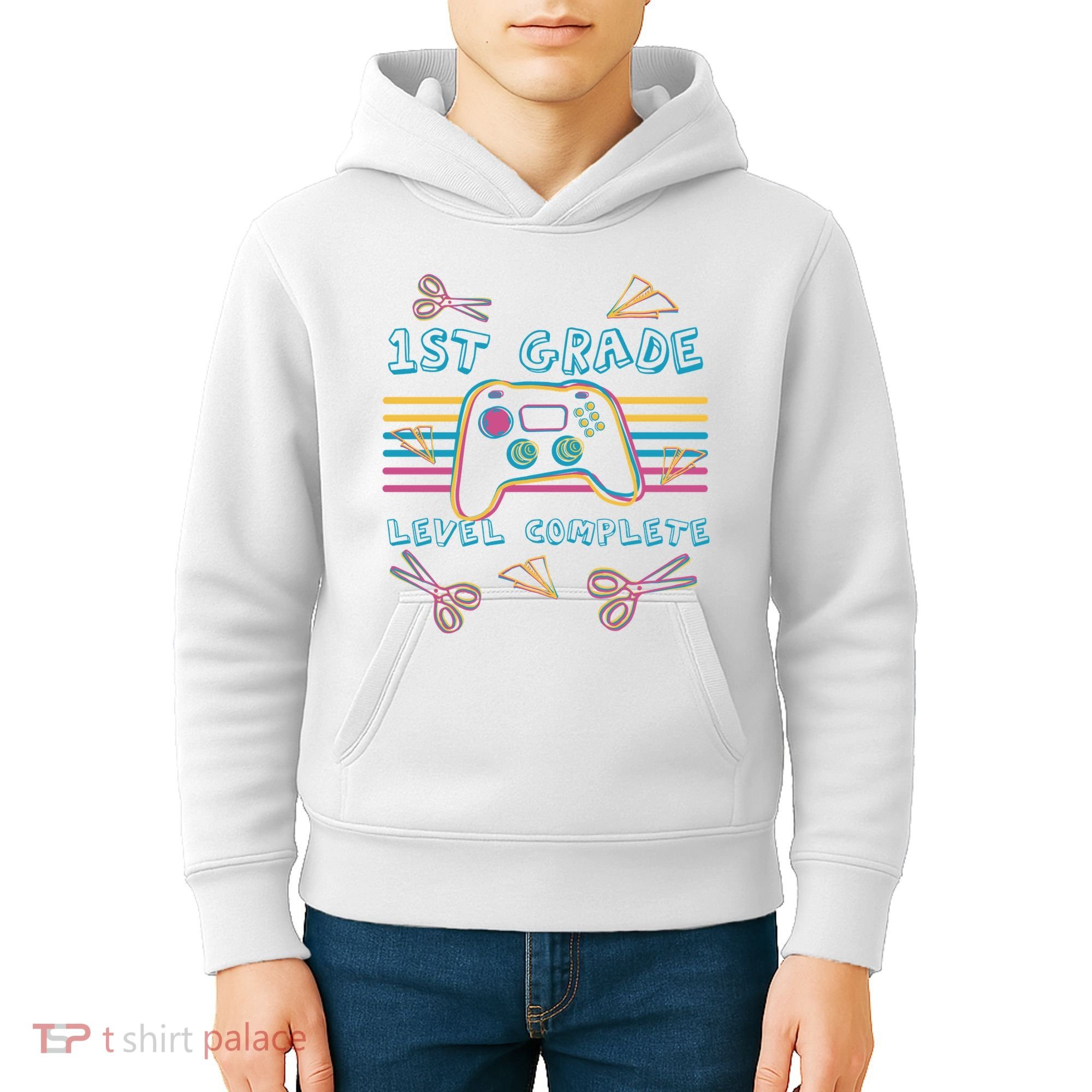 First Grade Level Complete Gamer Kids Hoodie