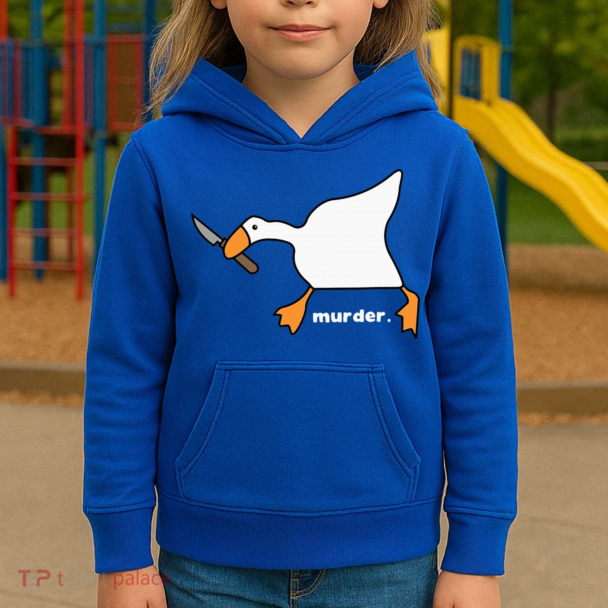 Funny Goose Murder Kids Hoodie