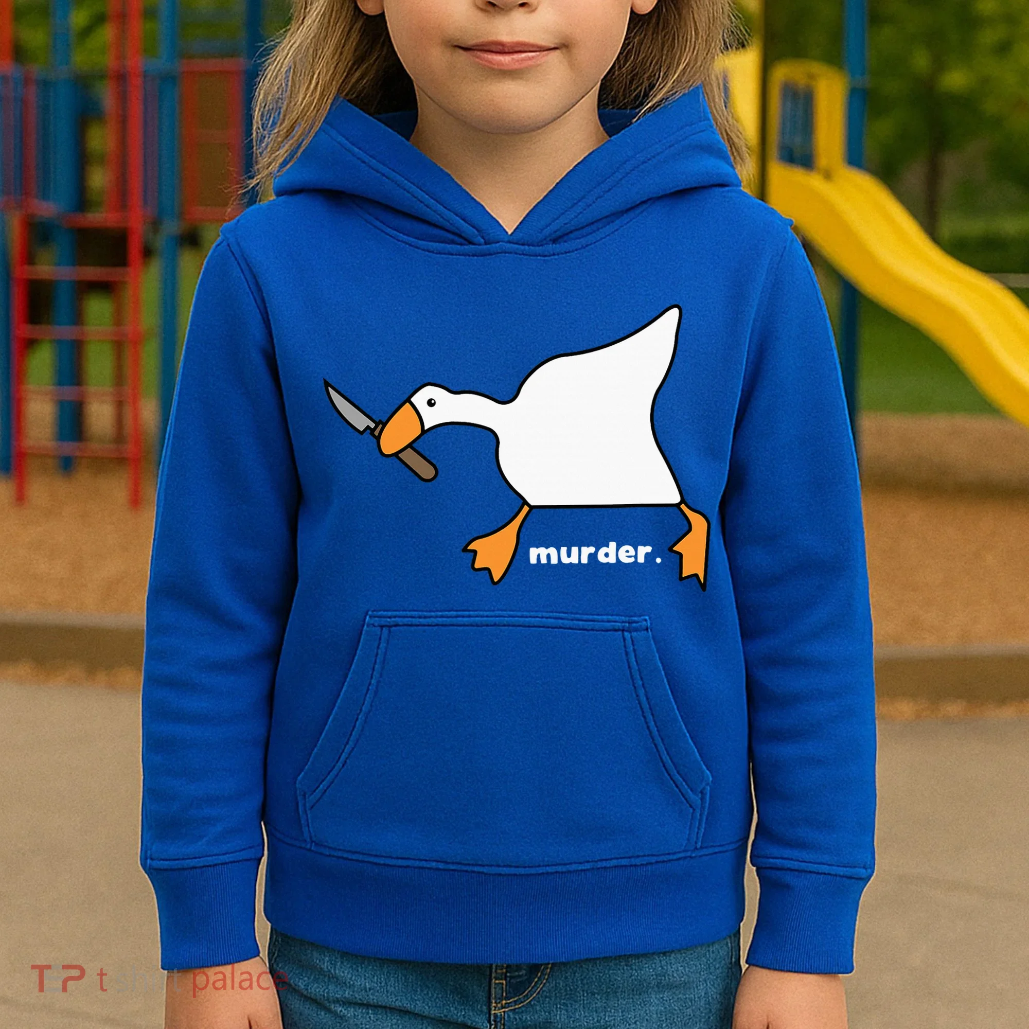 Funny Goose Murder Kids Hoodie