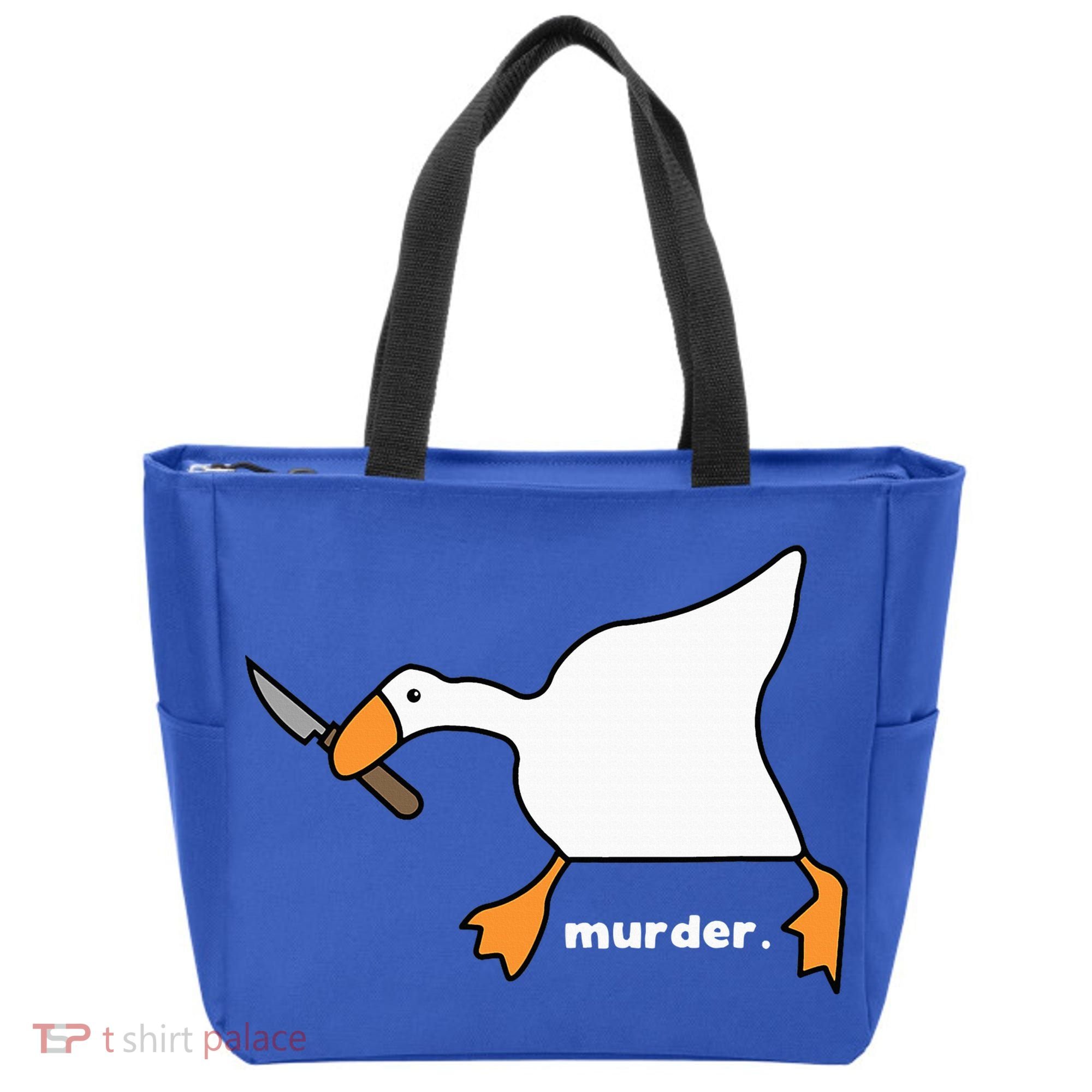 Funny Goose Murder Tote Bag