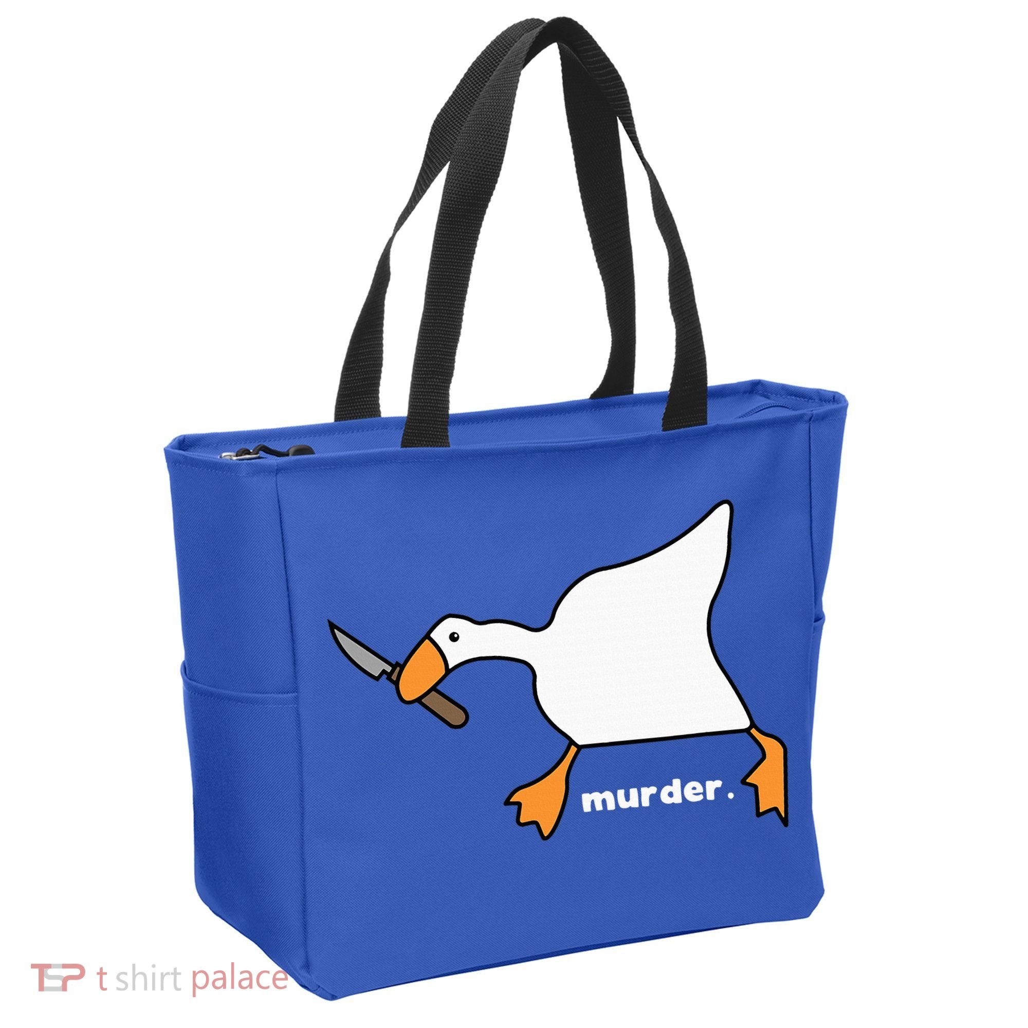Funny Goose Murder Tote Bag