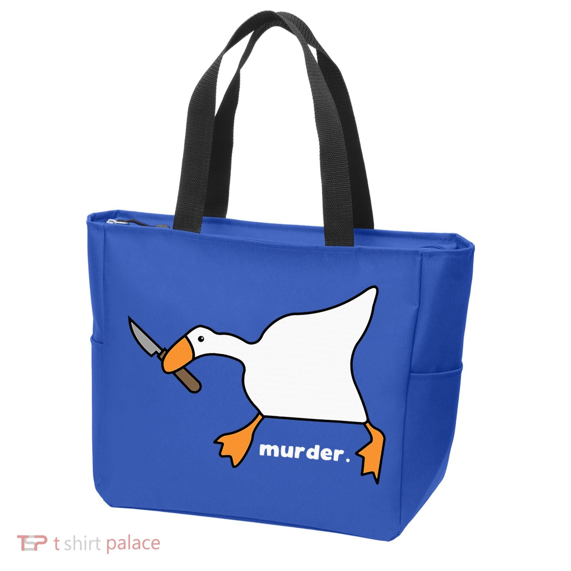 Funny Goose Murder Tote Bag