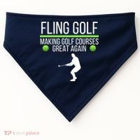 Fling Golf Making Golf Courses Great Again Retro Fling Golf Funny Fling Golf USA-Made Doggie Bandana thumb 0
