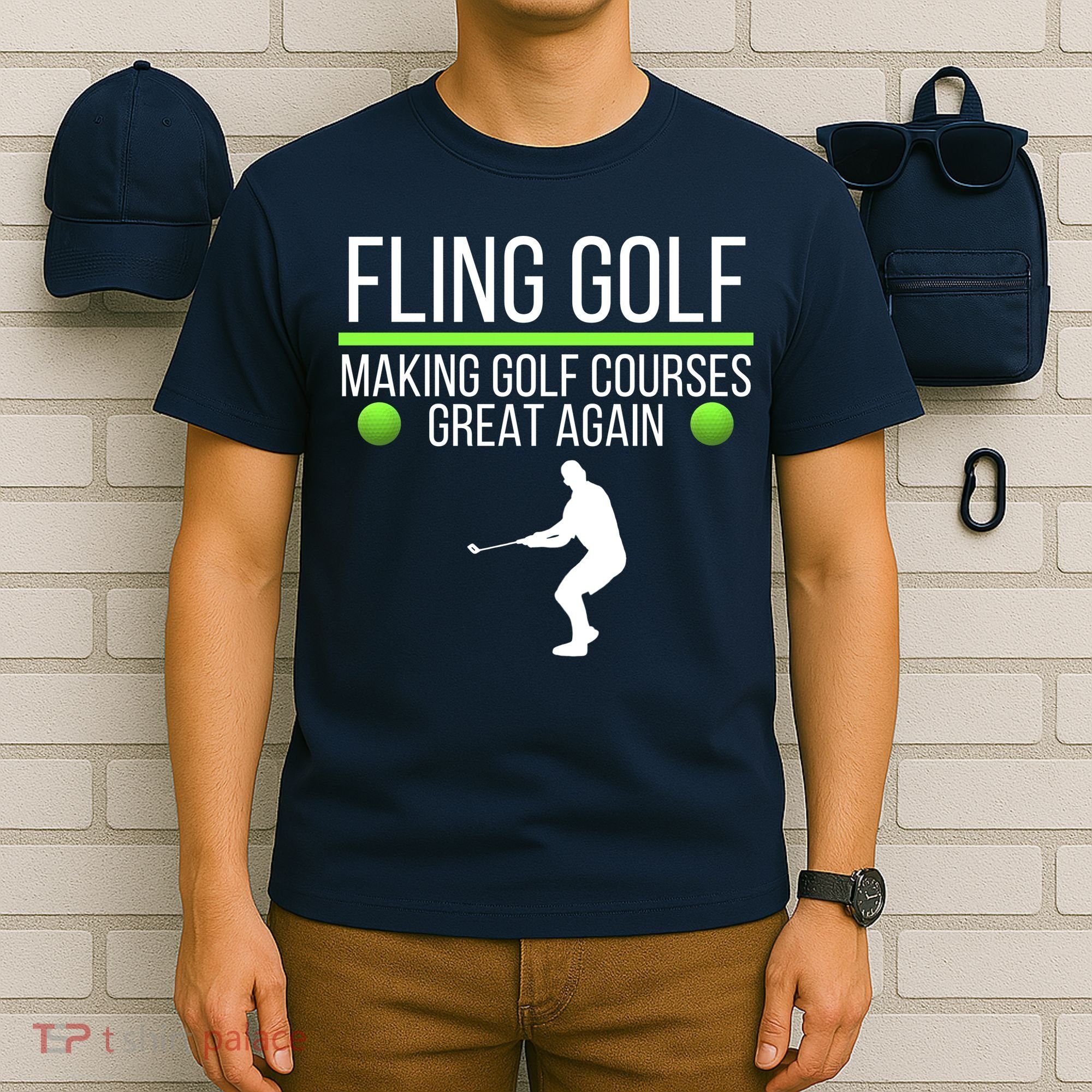 Fling Golf Making Golf Courses Great Again Retro Fling Golf Funny Fling Golf T-Shirt