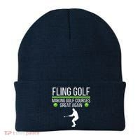 Fling Golf Making Golf Courses Great Again Retro Fling Golf Funny Fling Golf Beanie thumb 0