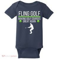 Fling Golf Making Golf Courses Great Again Retro Fling Golf Funny Fling Golf Baby Bodysuit thumb 0
