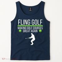 Fling Golf Making Golf Courses Great Again Retro Fling Golf Funny Fling Golf Tank Top thumb 2