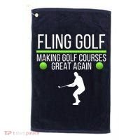 Fling Golf Making Golf Courses Great Again Retro Fling Golf Funny Fling Golf Golf Towel thumb 0