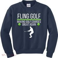 Fling Golf Making Golf Courses Great Again Retro Fling Golf Funny Fling Golf Kids Sweatshirt thumb 0