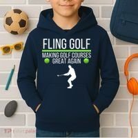 Fling Golf Making Golf Courses Great Again Retro Fling Golf Funny Fling Golf Kids Hoodie thumb 2