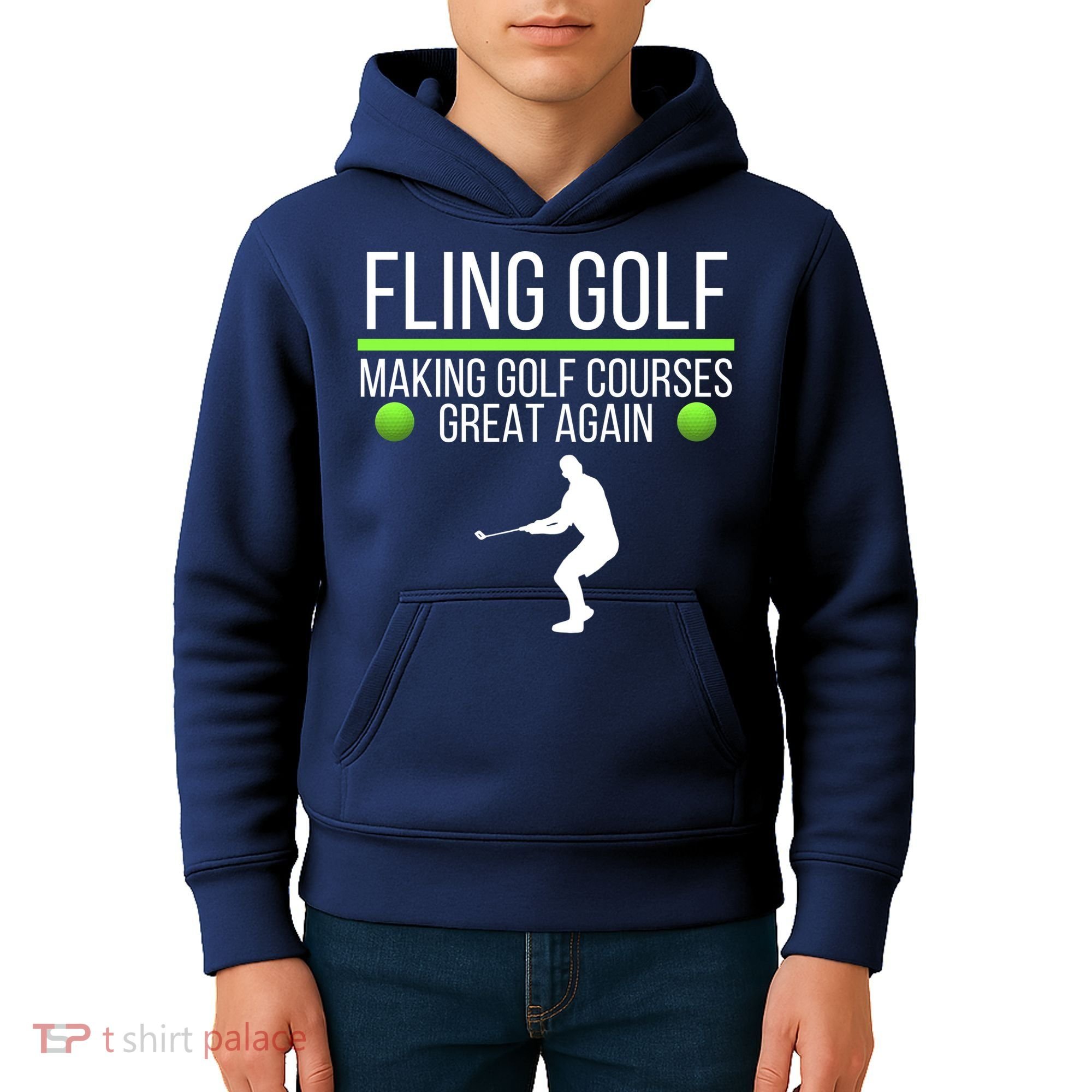 Fling Golf Making Golf Courses Great Again Retro Fling Golf Funny Fling Golf Kids Hoodie