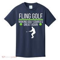 Fling Golf Making Golf Courses Great Again Retro Fling Golf Funny Fling Golf Kids T-Shirt thumb 0