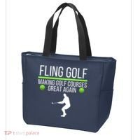 Fling Golf Making Golf Courses Great Again Retro Fling Golf Funny Fling Golf Tote Bag thumb 3