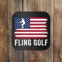 Fling Golf Making Golf Courses Great Again Funny Fling Golf Fun New Golf Game Coaster thumb 0
