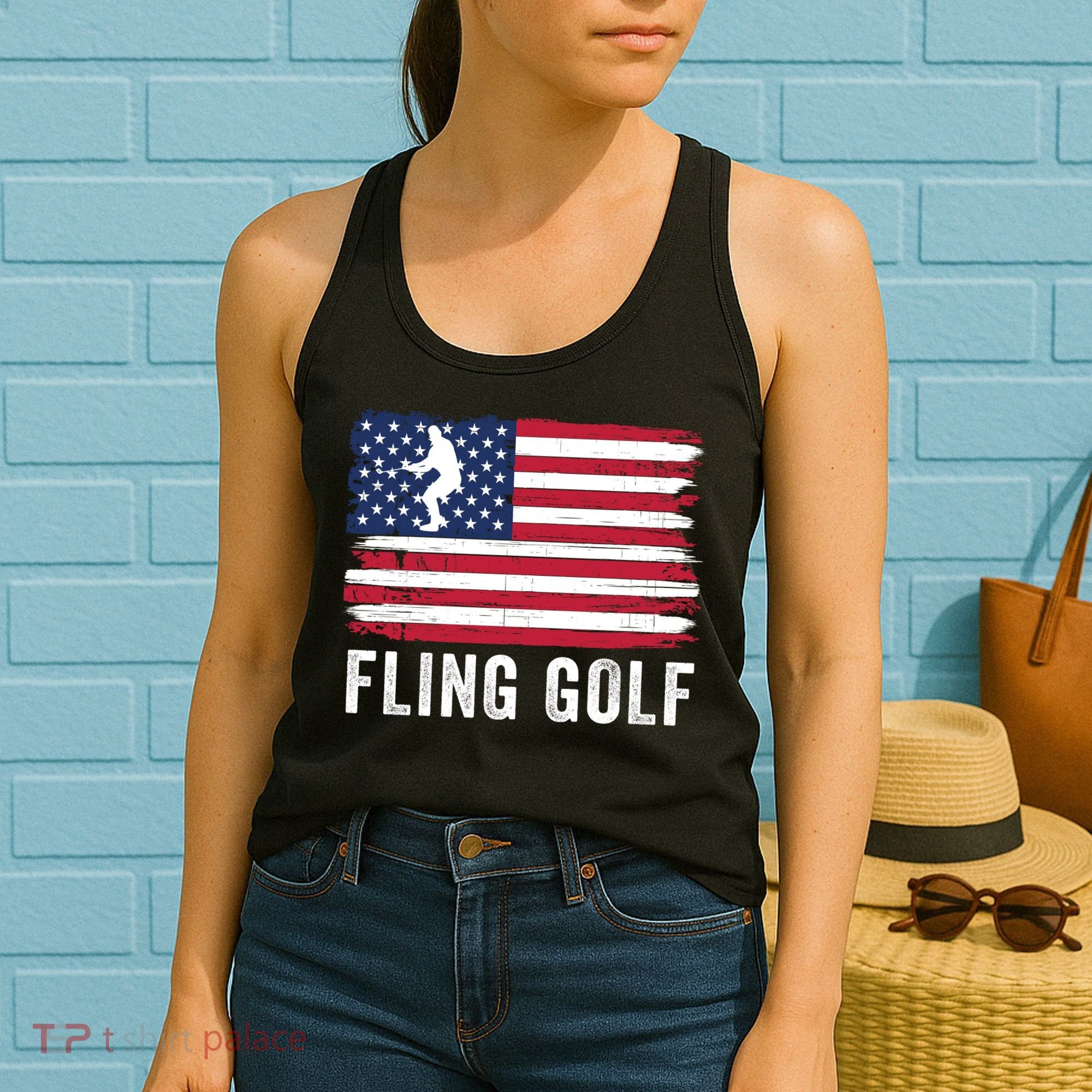 Fling Golf Making Golf Courses Great Again Funny Fling Golf Fun New Golf Game Women's Tank Top