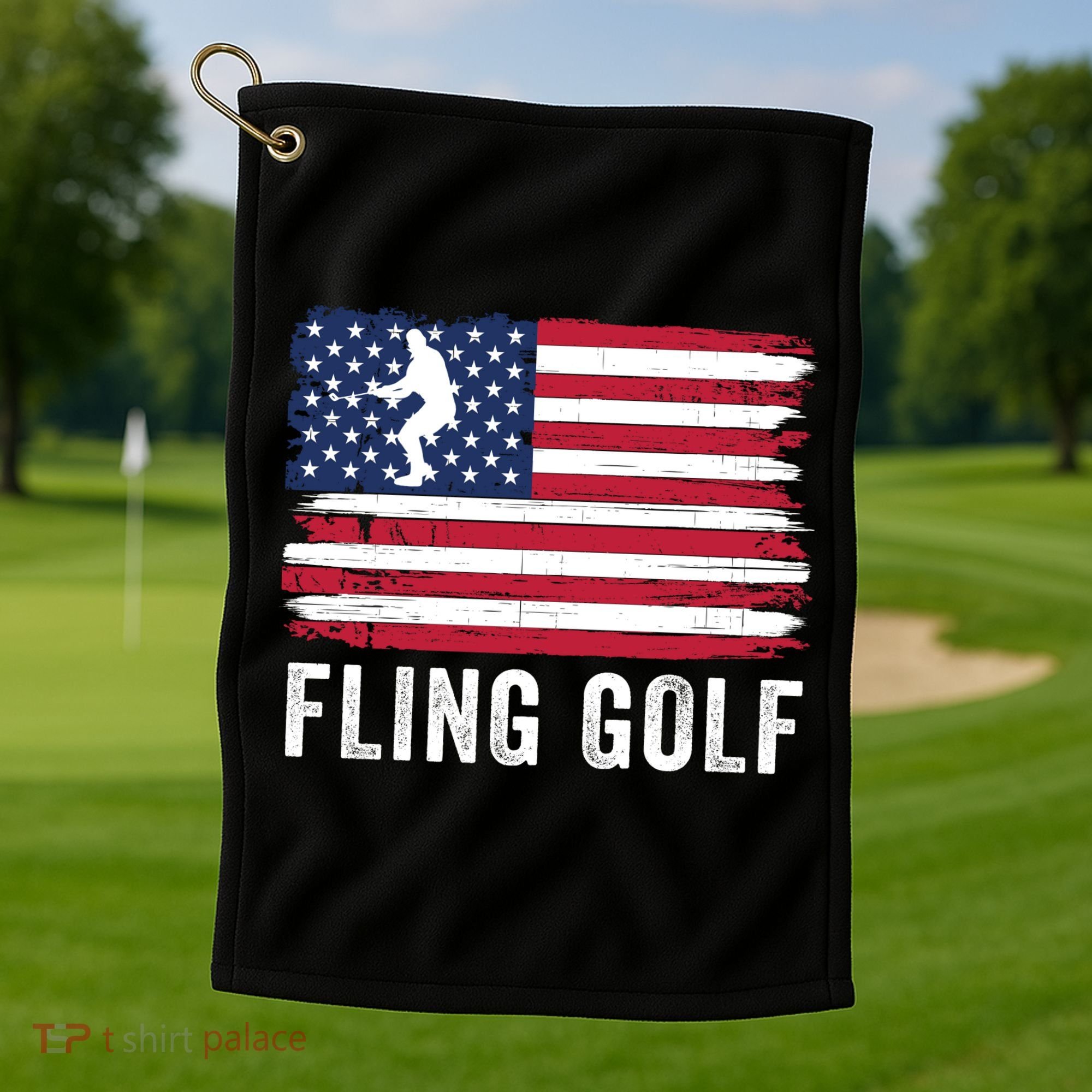 Fling Golf Making Golf Courses Great Again Funny Fling Golf Fun New Golf Game Golf Towel