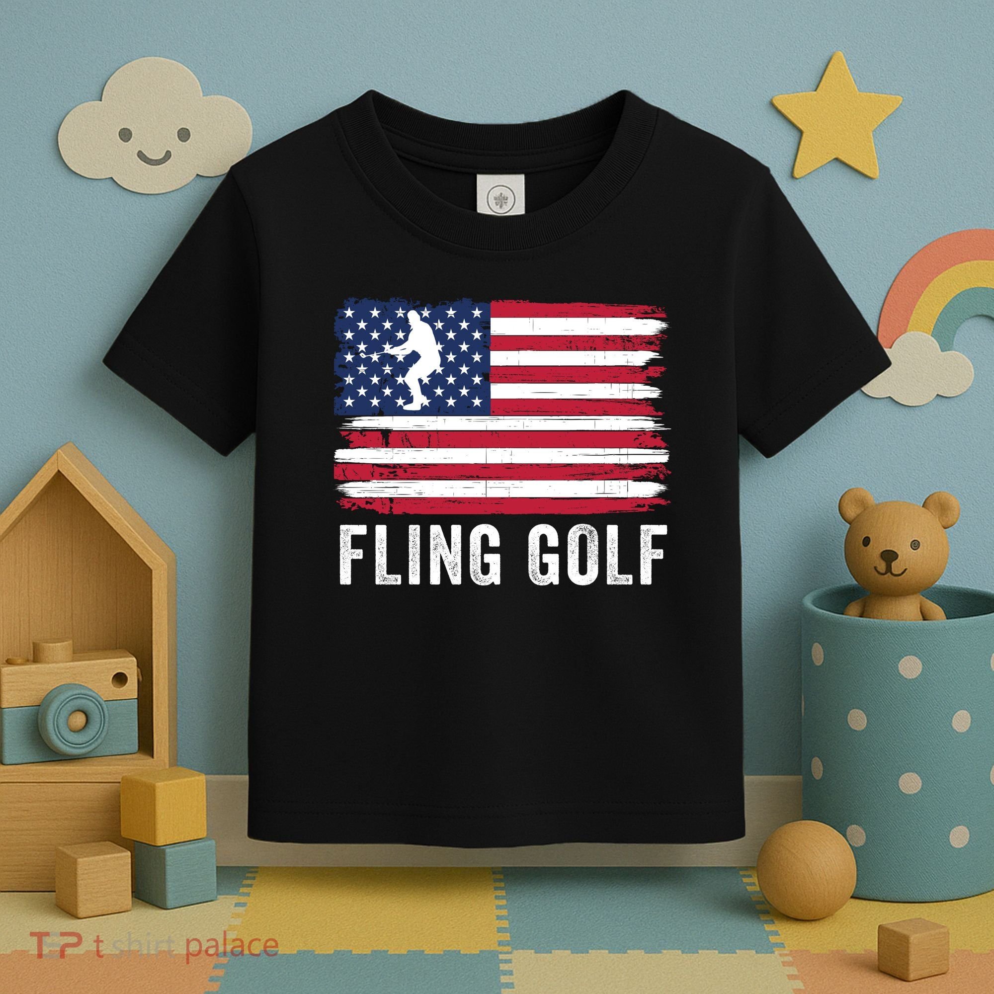 Fling Golf Making Golf Courses Great Again Funny Fling Golf Fun New Golf Game Toddler T-Shirt