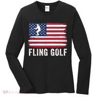 Fling Golf Making Golf Courses Great Again Funny Fling Golf Fun New Golf Game Women's Long Sleeve Shirt thumb 0