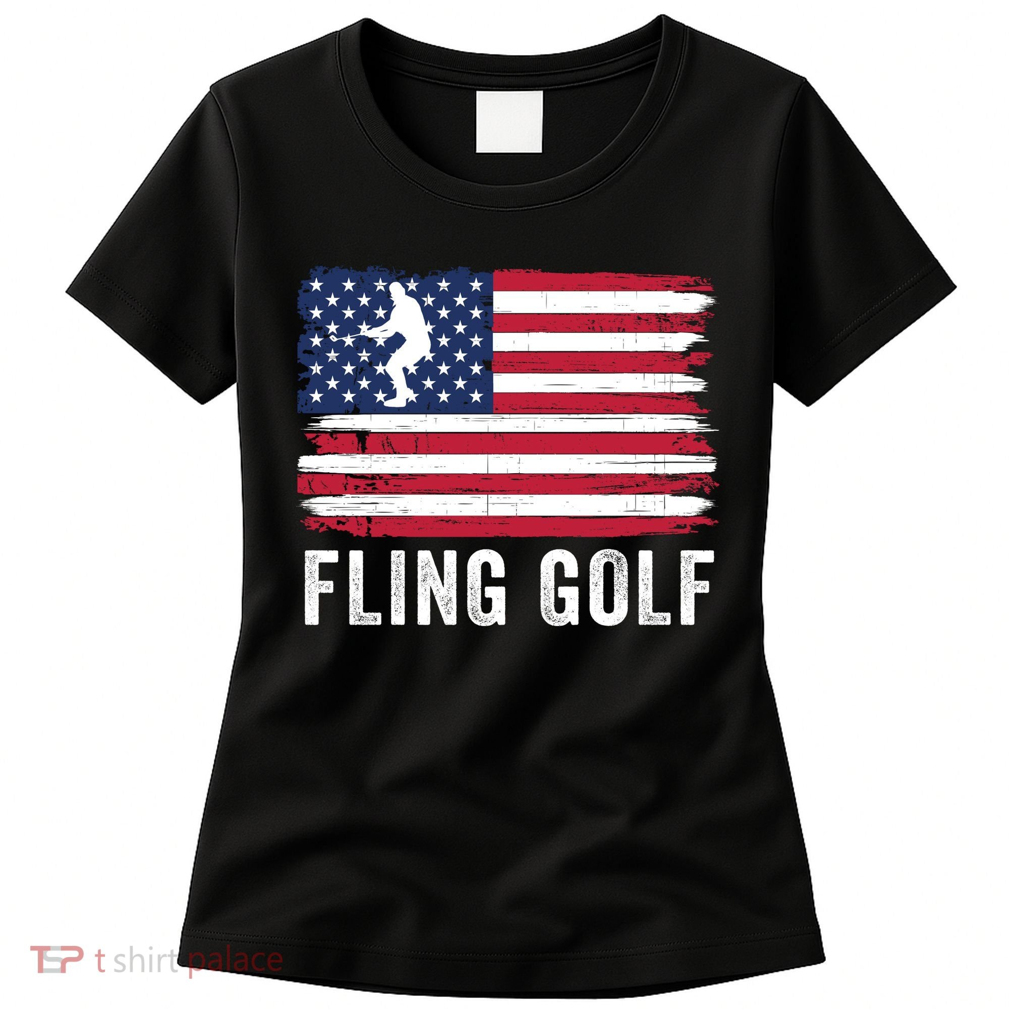 Fling Golf Making Golf Courses Great Again Funny Fling Golf Fun New Golf Game Women's T-Shirt