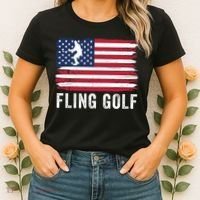 Fling Golf Making Golf Courses Great Again Funny Fling Golf Fun New Golf Game Women's T-Shirt thumb 2