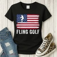 Fling Golf Making Golf Courses Great Again Funny Fling Golf Fun New Golf Game Women's T-Shirt thumb 3