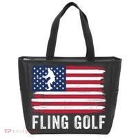 Fling Golf Making Golf Courses Great Again Funny Fling Golf Fun New Golf Game Tote Bag thumb 0