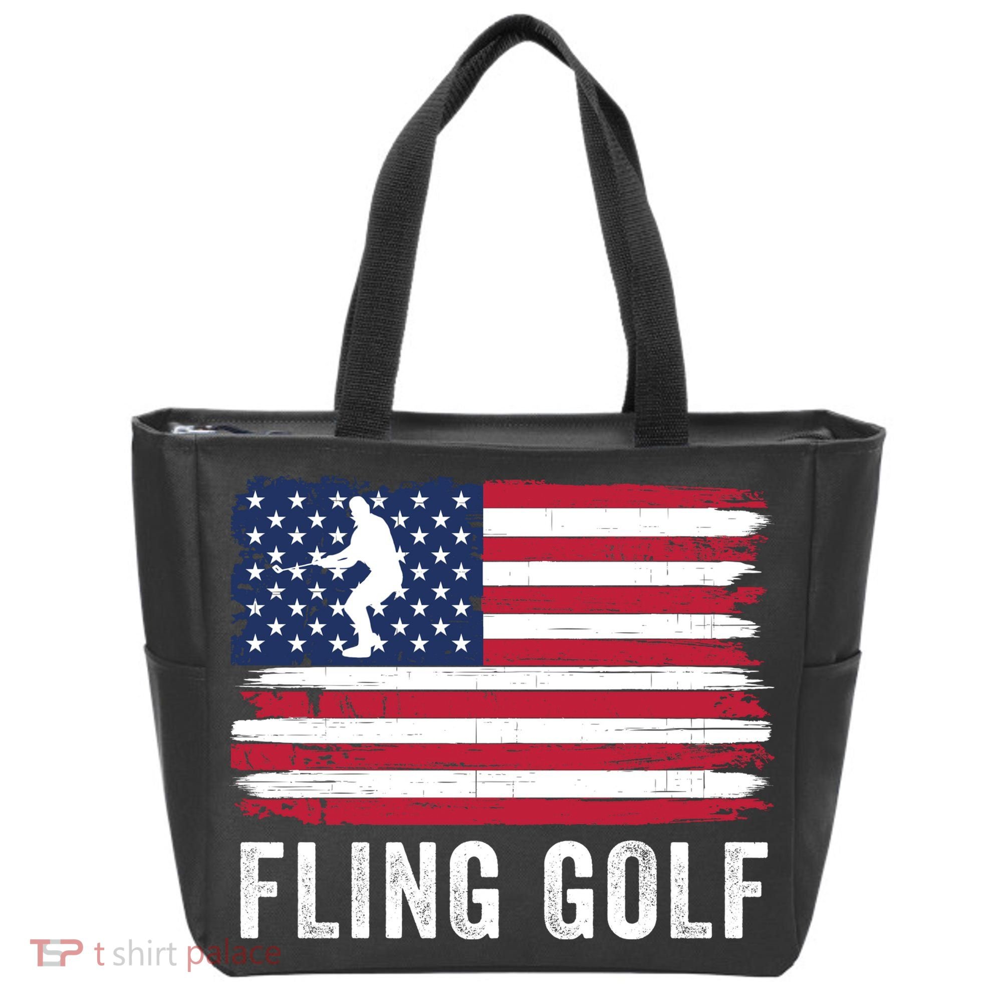 Fling Golf Making Golf Courses Great Again Funny Fling Golf Fun New Golf Game Tote Bag