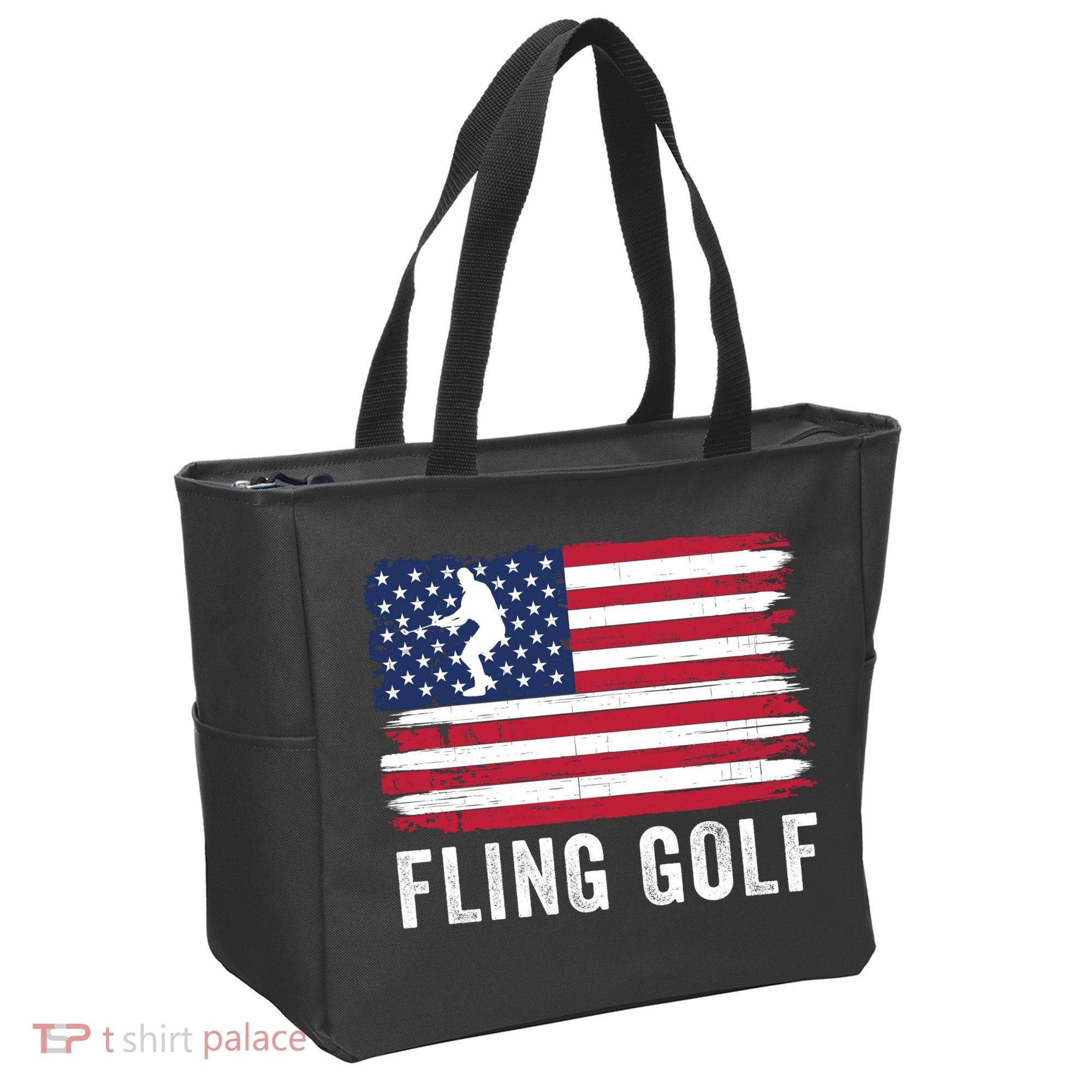 Fling Golf Making Golf Courses Great Again Funny Fling Golf Fun New Golf Game Tote Bag