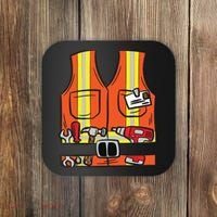 Funny Group Matching Halloween Construction Worker Costume Coaster thumb 0