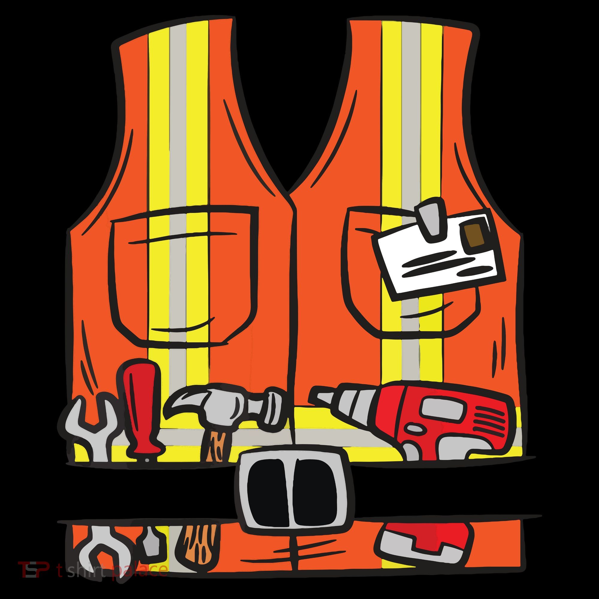 Funny Group Matching Halloween Construction Worker Costume Coaster