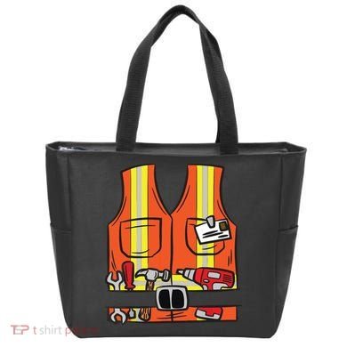 Funny Group Matching Halloween Construction Worker Costume Tote Bag