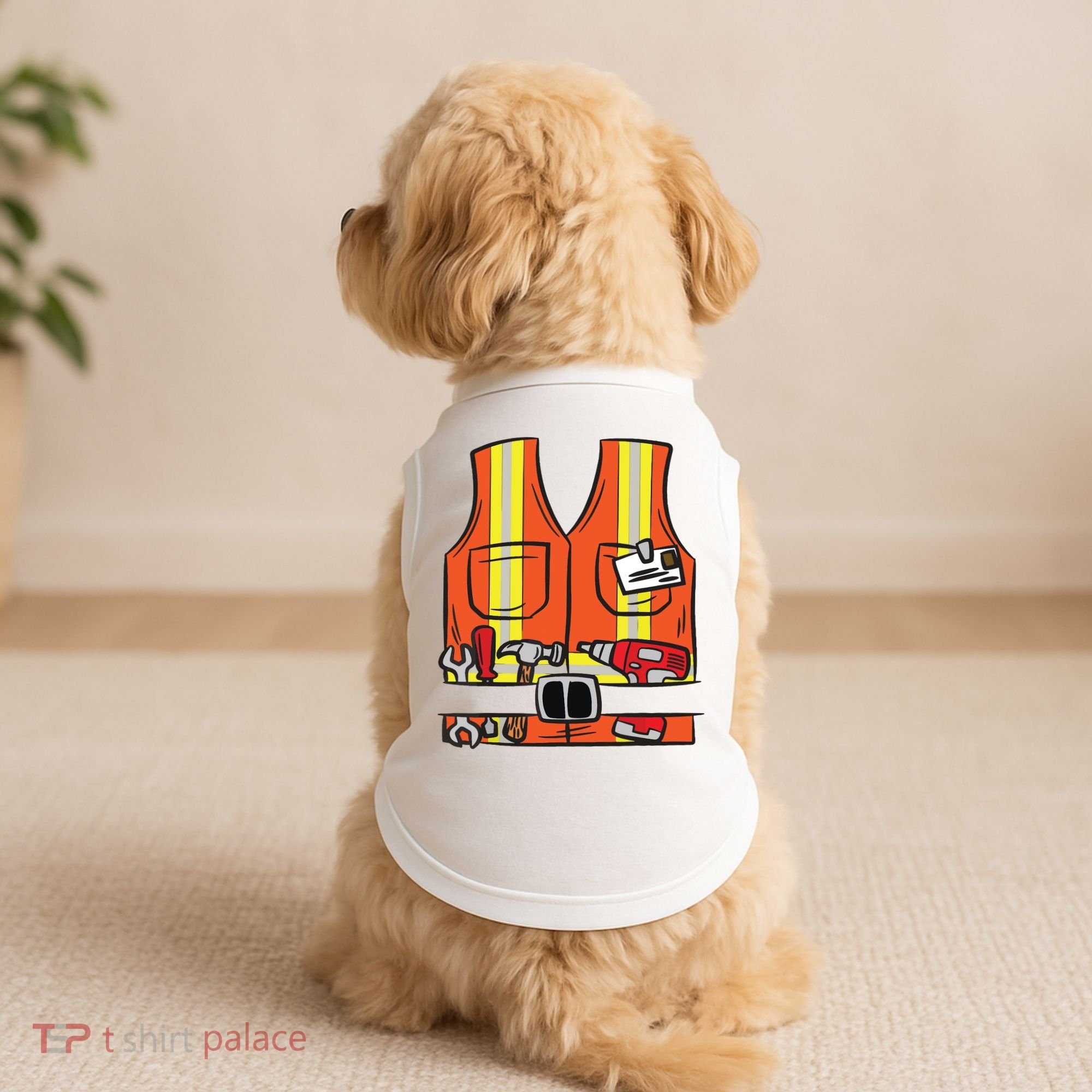 Funny Group Matching Halloween Construction Worker Costume Doggie Tank