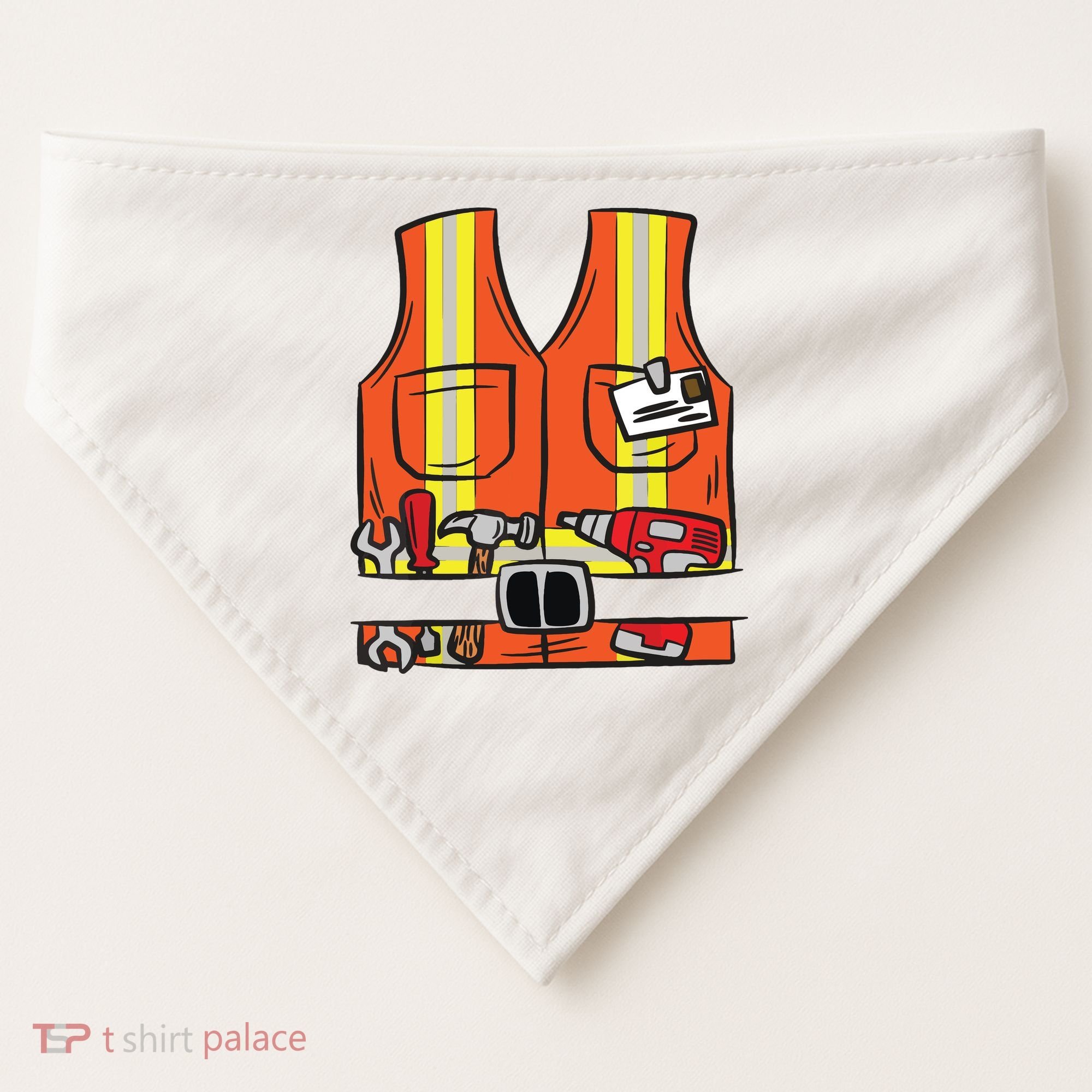 Funny Group Matching Halloween Construction Worker Costume USA-Made Doggie Bandana