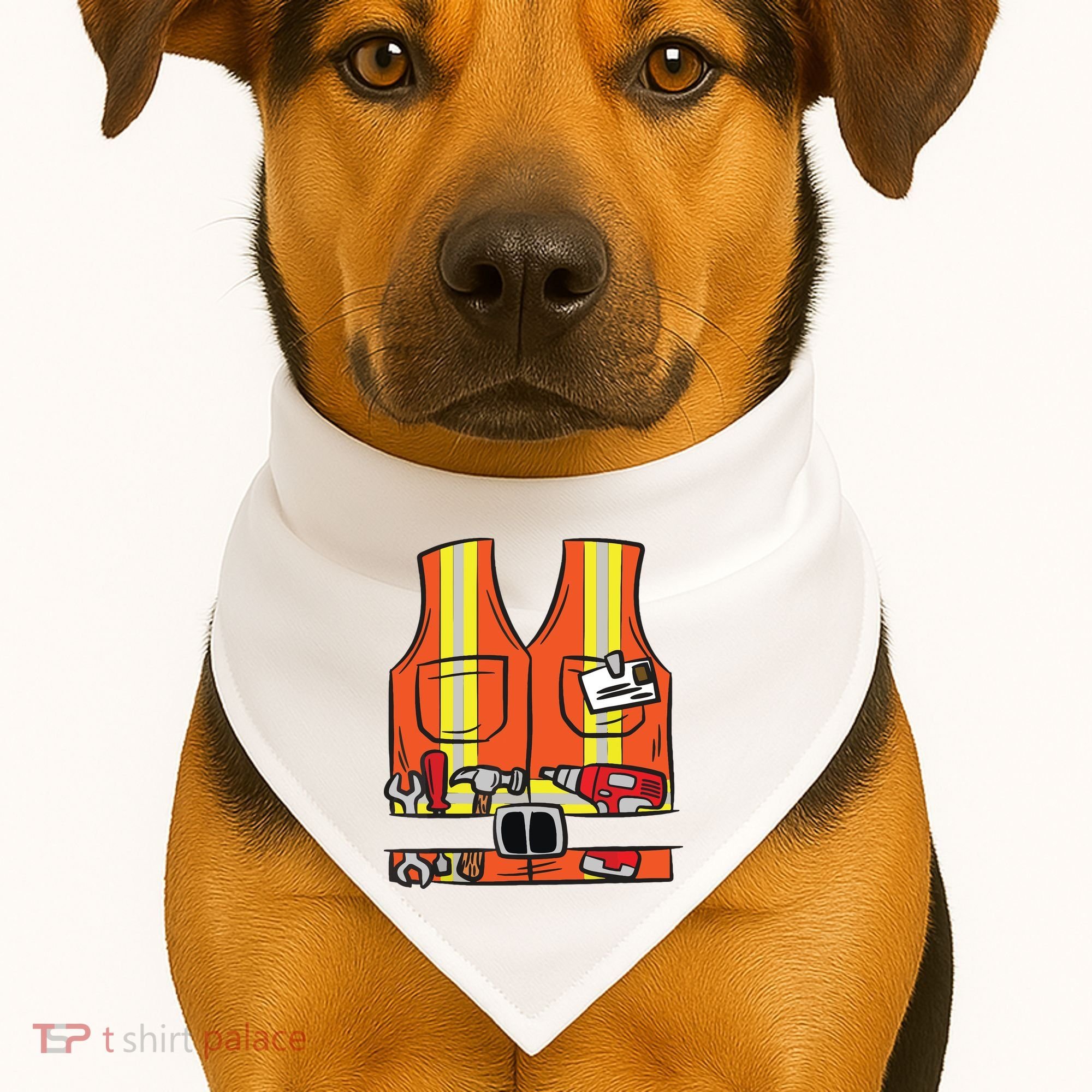 Funny Group Matching Halloween Construction Worker Costume USA-Made Doggie Bandana