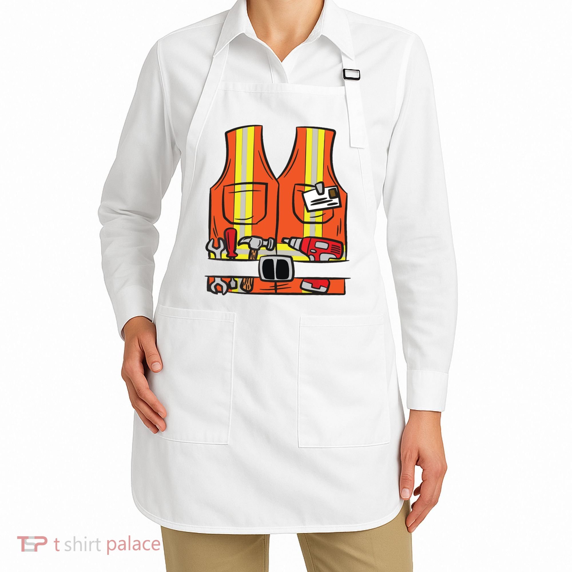 Funny Group Matching Halloween Construction Worker Costume Apron