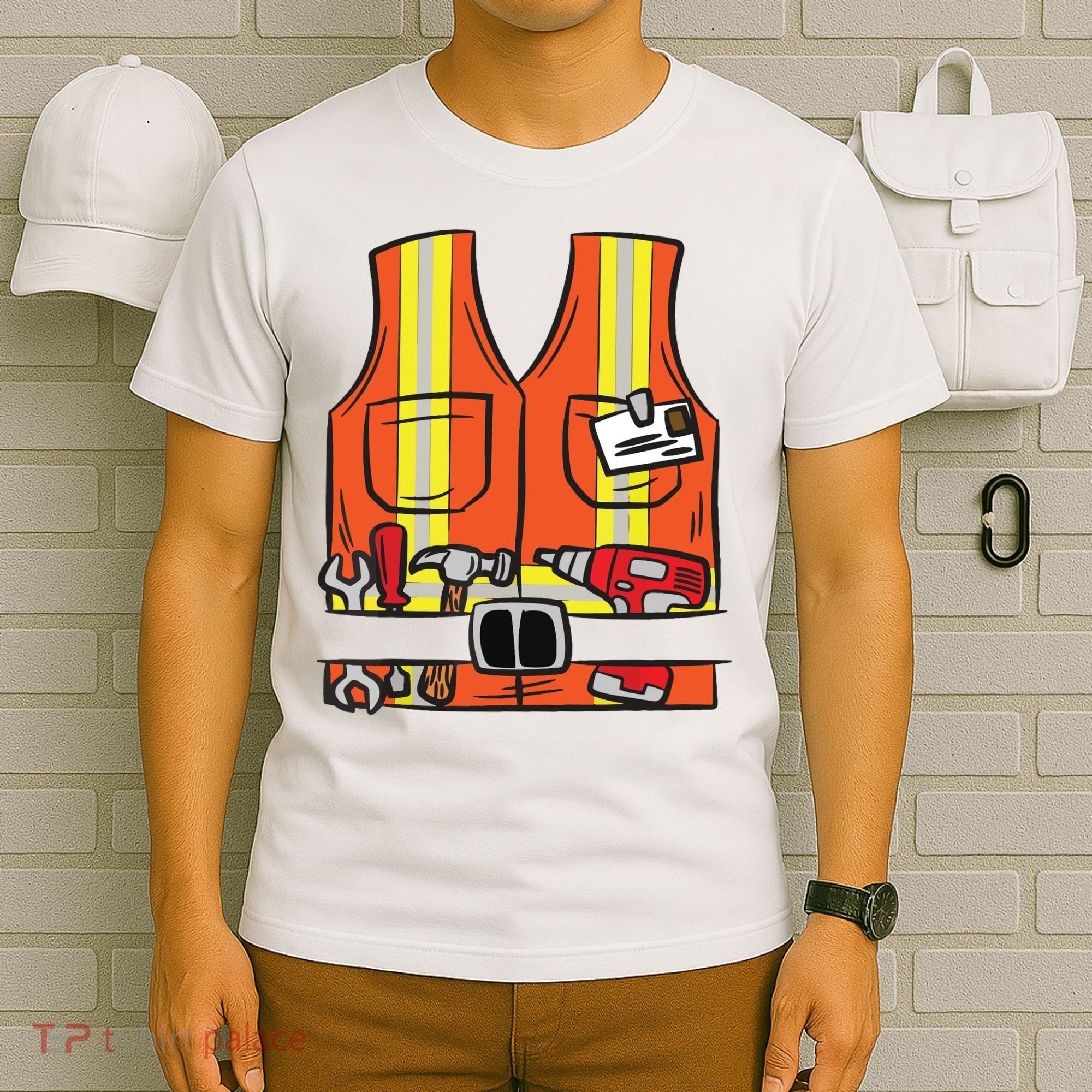 Funny Group Matching Halloween Construction Worker Costume T-Shirt