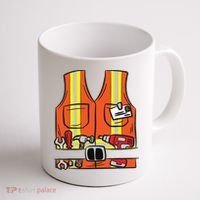 Funny Group Matching Halloween Construction Worker Costume Coffee Mug thumb 1