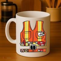 Funny Group Matching Halloween Construction Worker Costume Coffee Mug thumb 4
