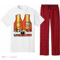 Funny Group Matching Halloween Construction Worker Costume Pajama Set thumb 0
