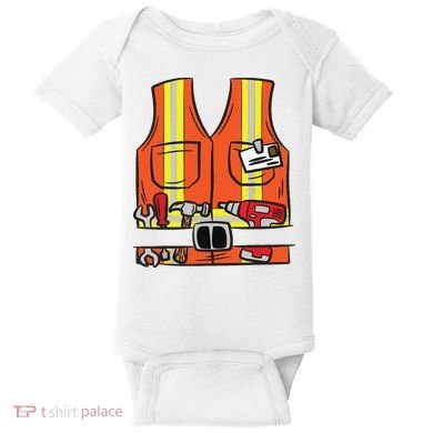 Funny Group Matching Halloween Construction Worker Costume Baby Bodysuit