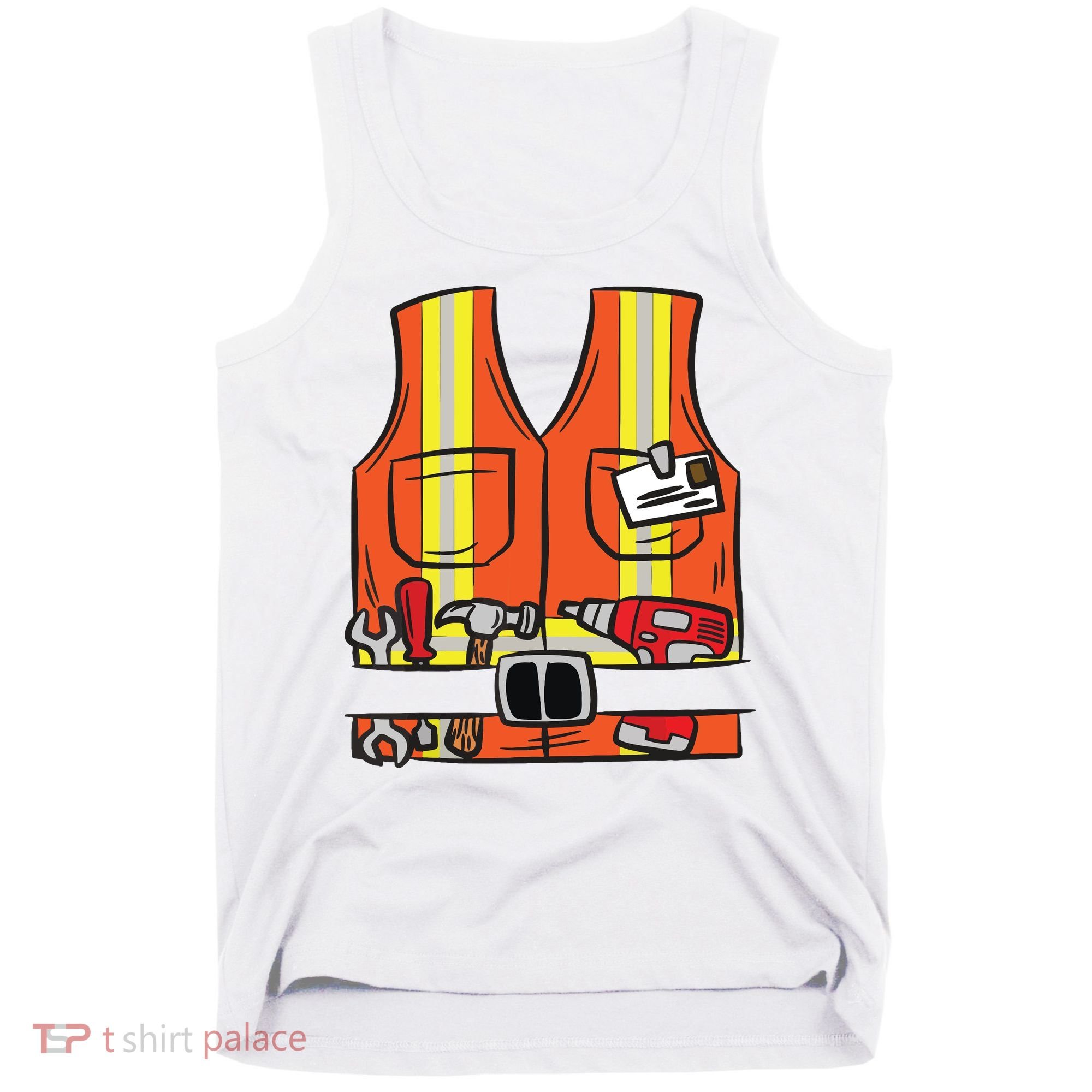 Funny Group Matching Halloween Construction Worker Costume Tank Top