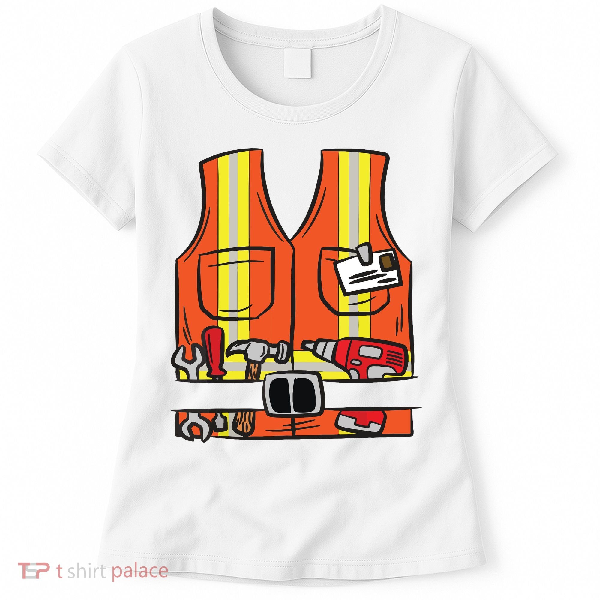 Funny Group Matching Halloween Construction Worker Costume Women's T-Shirt
