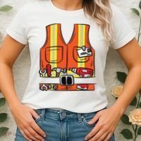 Funny Group Matching Halloween Construction Worker Costume Women's T-Shirt thumb 2