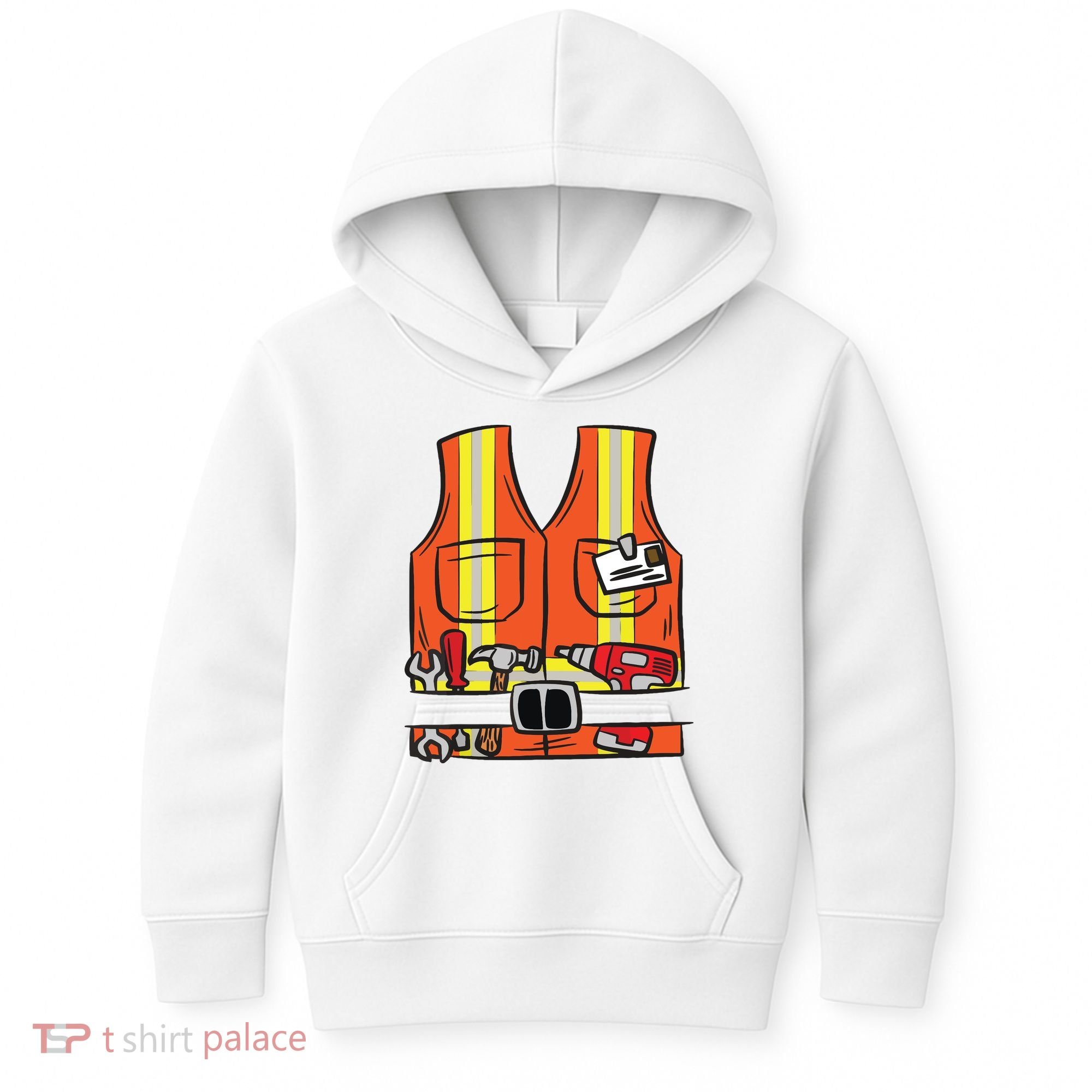 Funny Group Matching Halloween Construction Worker Costume Kids Hoodie