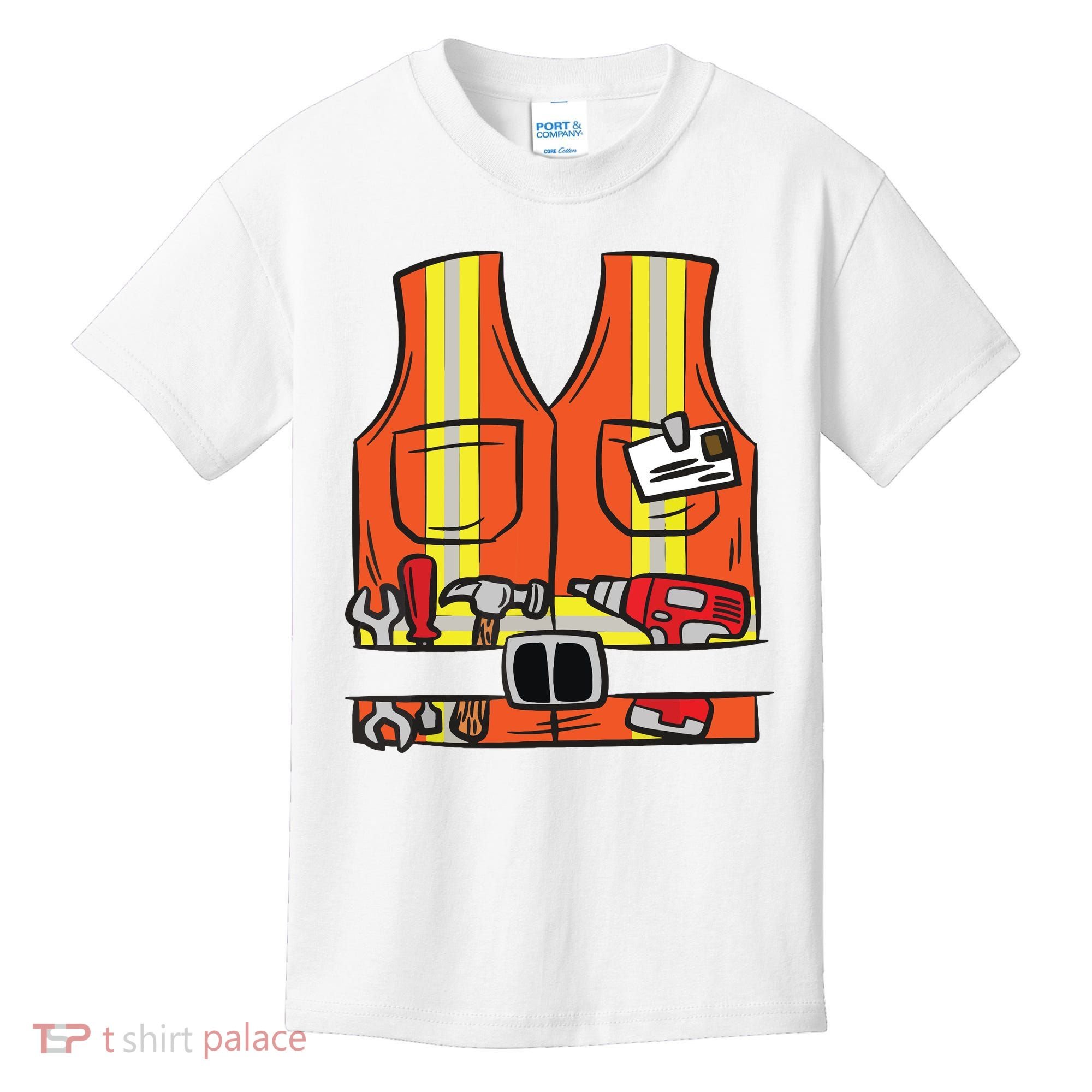 Funny Group Matching Halloween Construction Worker Costume Kids T-Shirt