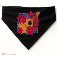 Floral Guitar Music USA-Made Doggie Bandana thumb 0