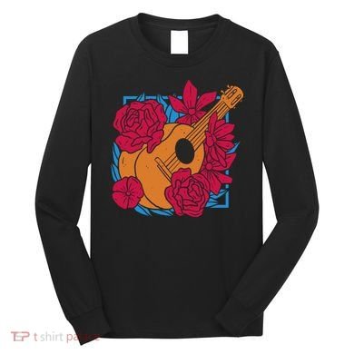 Floral Guitar Music Long Sleeve Shirt