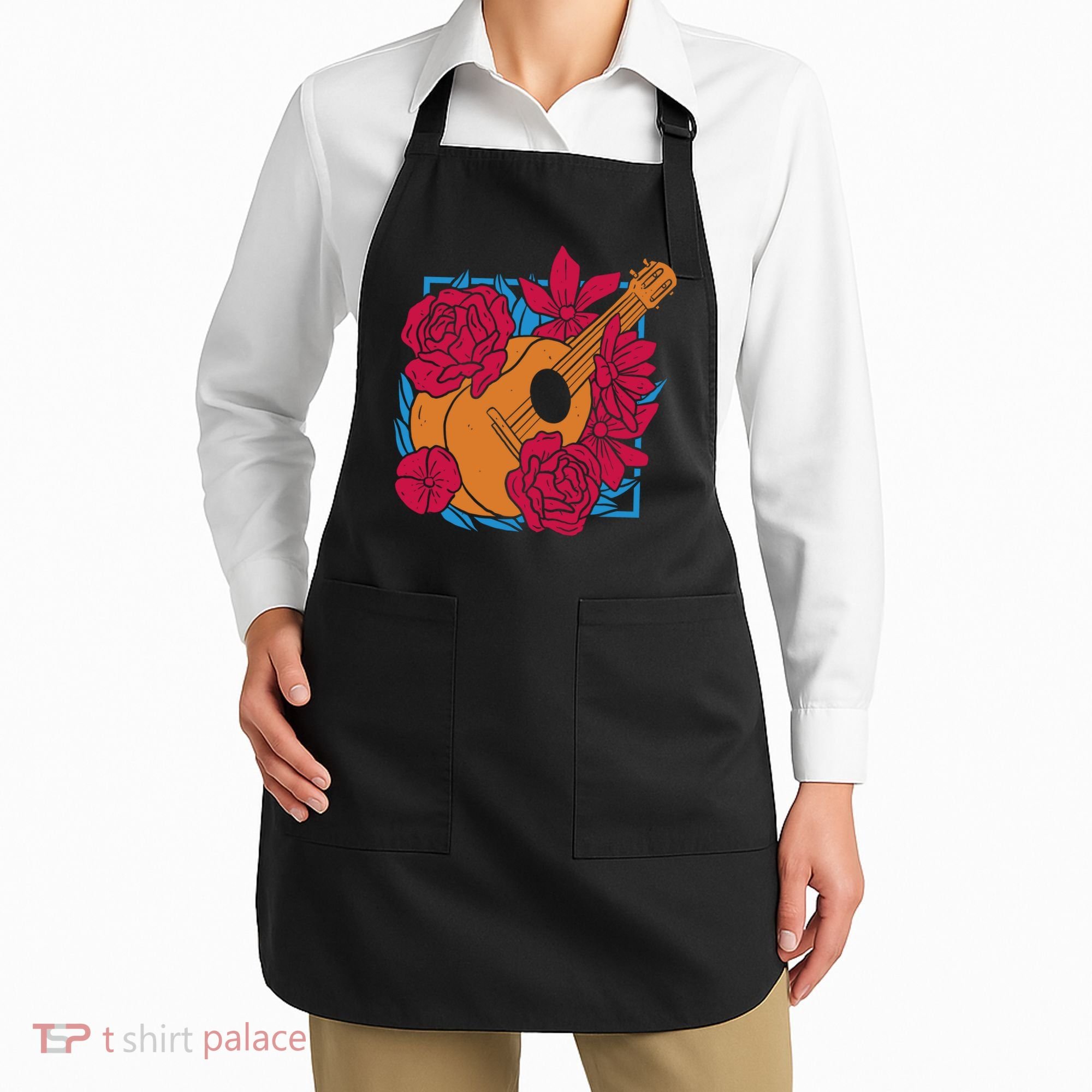 Floral Guitar Music Apron