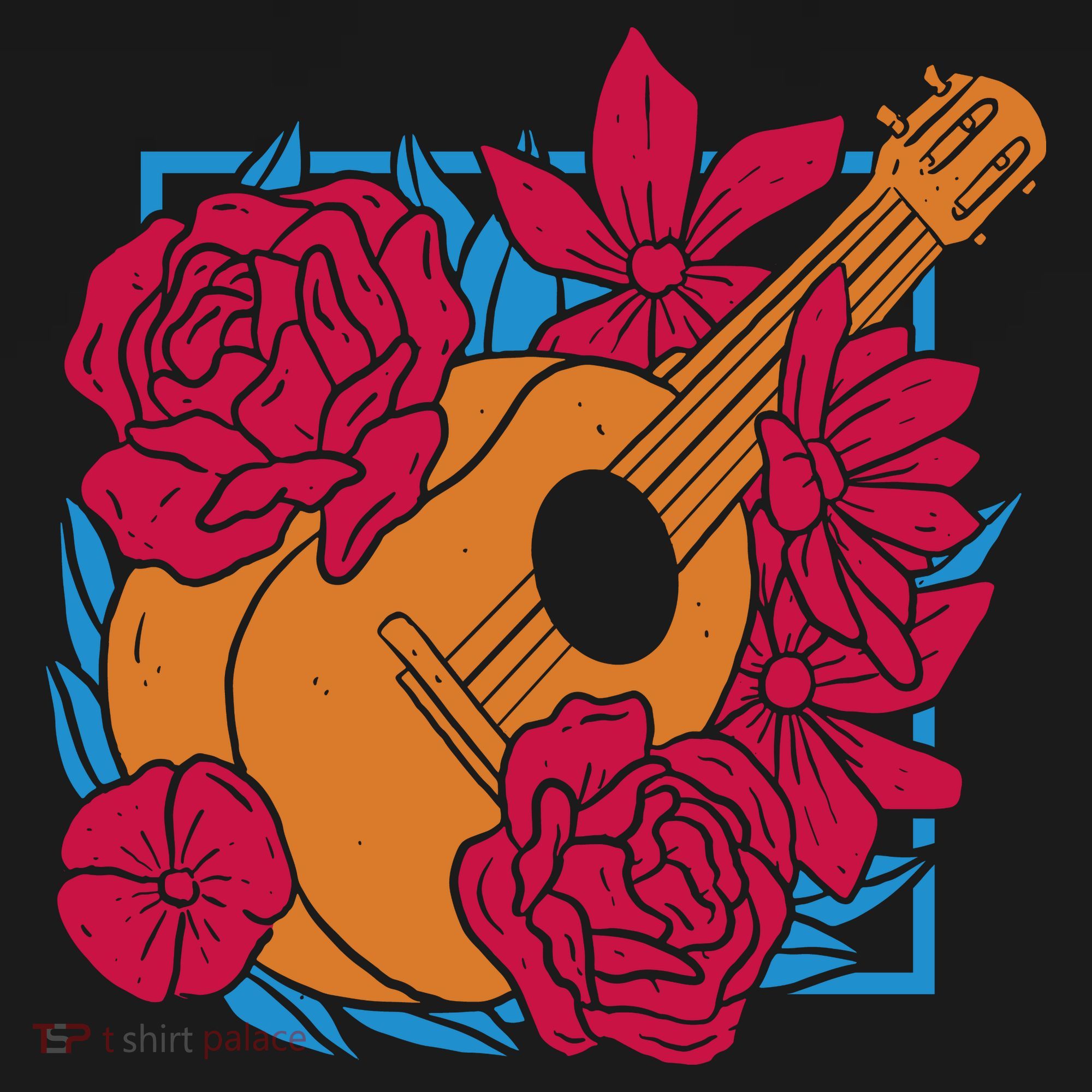 Floral Guitar Music Apron