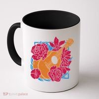 Floral Guitar Music Coffee Mug thumb 0